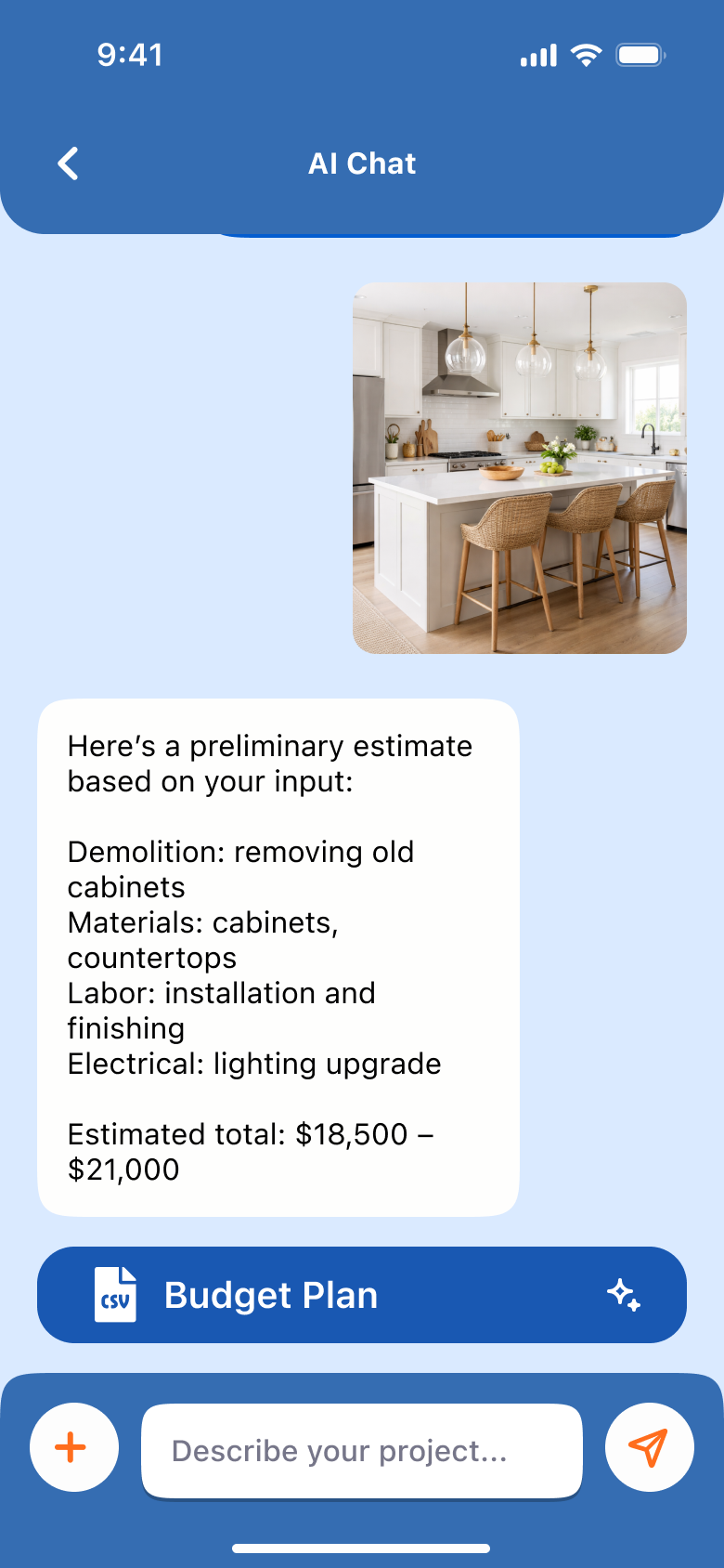MostBuilder chat interface